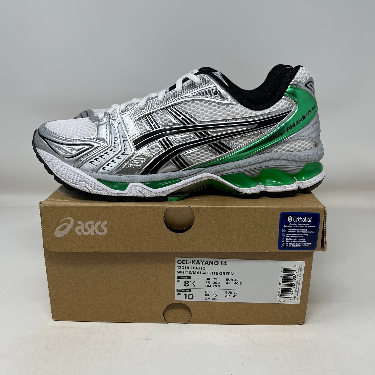ASICS Gel-Kayano 14 White Malachite Green Used