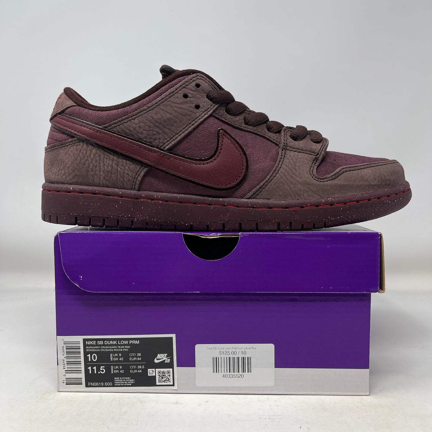 Nike SB Dunk Low City of Love Burgundy Crush