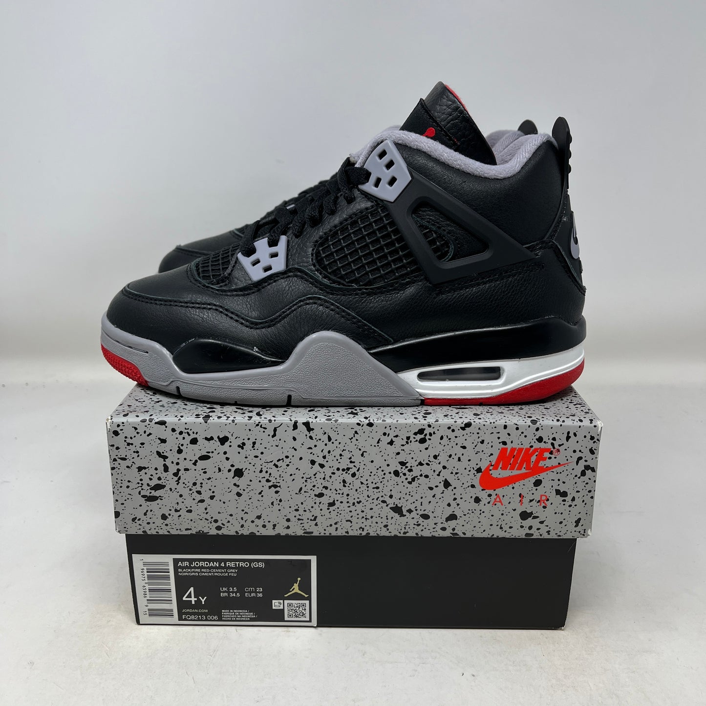 Jordan 4 Retro Bred Reimagined (GS) Used Size 4y
