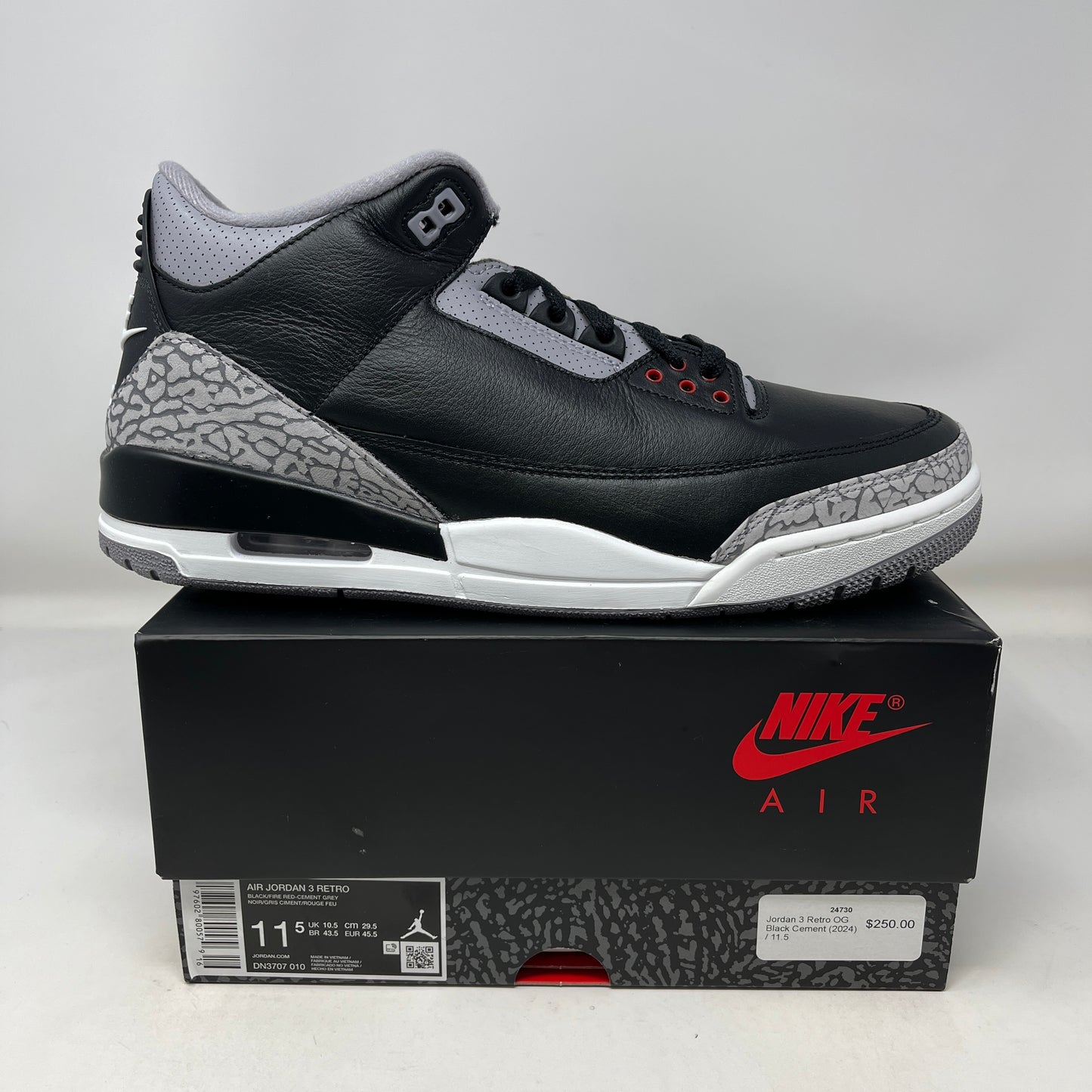 Jordan 3 Retro OG Black Cement (2024)