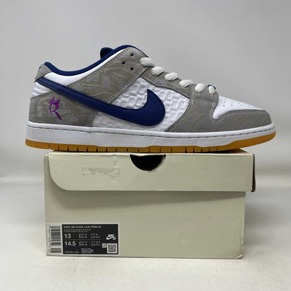 Nike SB Dunk Low Rayssa Leal used sneaker in white, gray, and blue on box