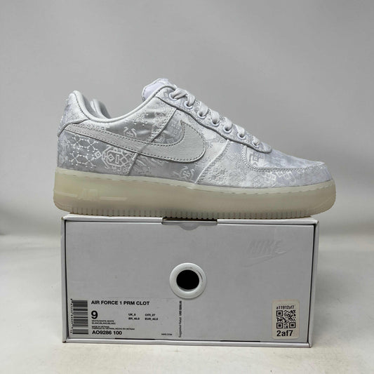 Nike Air Force 1 Low CLOT 1WORLD 2018 used sneaker in white on shoebox