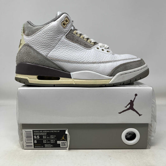 Used women's Jordan 3 Retro SP A Ma Maniére sneaker in white and grey on its original box