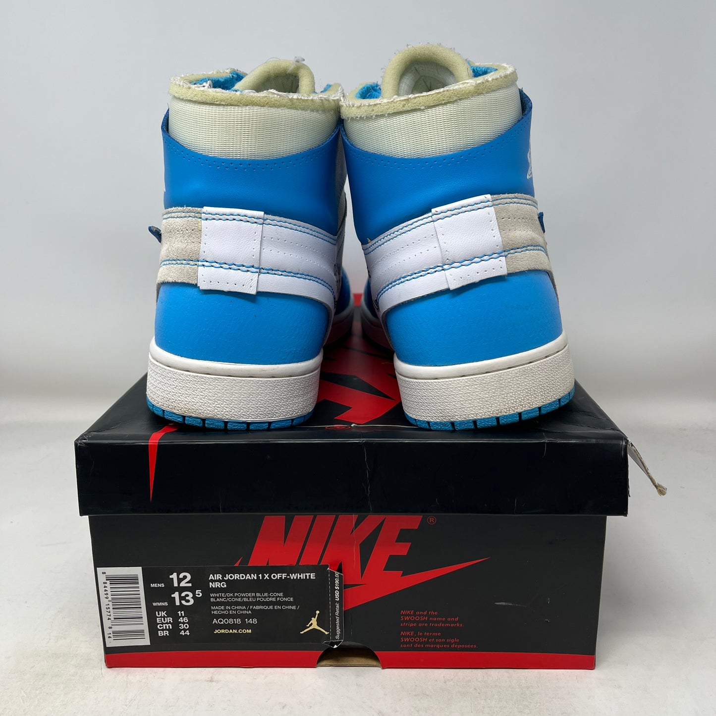 Jordan 1 Retro High Off-White University Blue Used