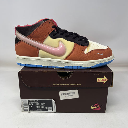 Nike Dunk Mid Social Status Free Lunch Chocolate Milk Used