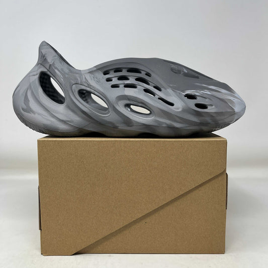 adidas Yeezy Foam RNR MX Granite gray slip-on shoe on cardboard box