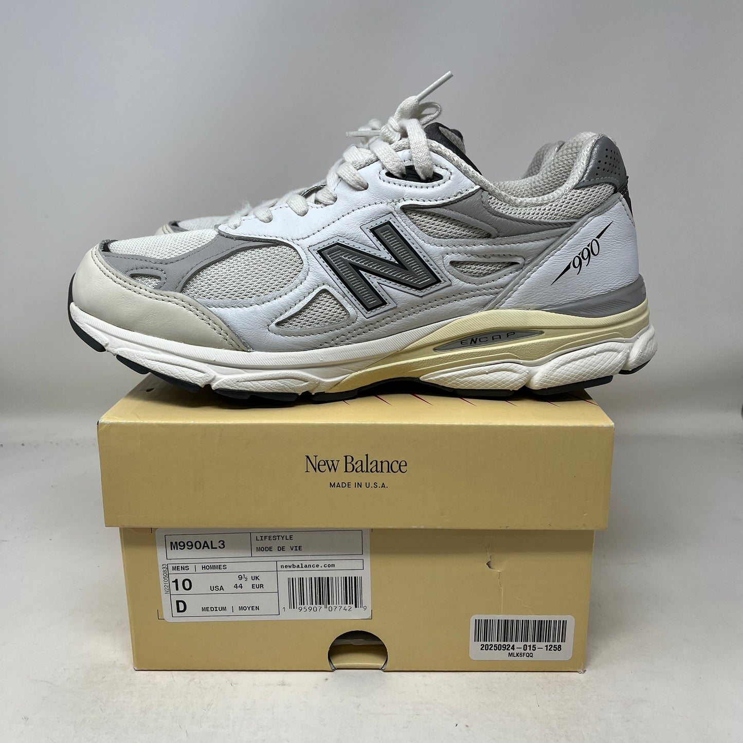 New Balance 990v3 MiUSA Teddy Santis Sea Salt Used