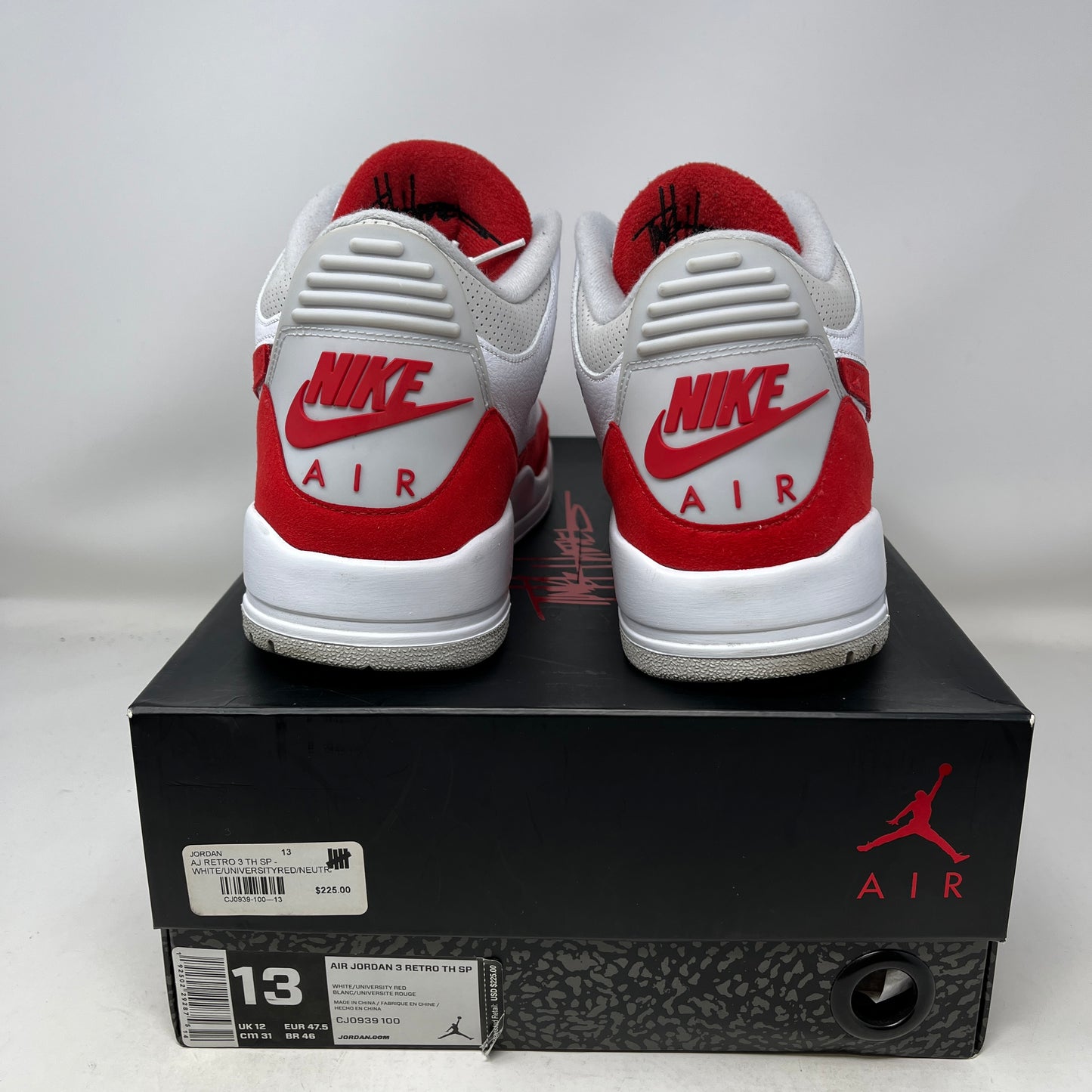 Jordan 3 Retro Tinker White University Red Used
