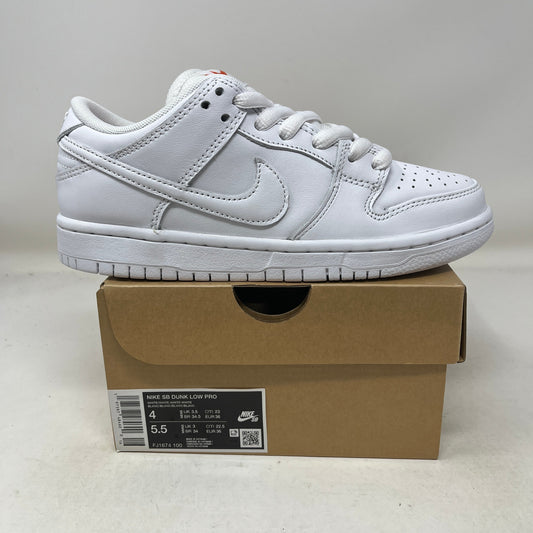 Nike SB Dunk Low Pro Triple White men's size 4 brand new skate shoes on original box