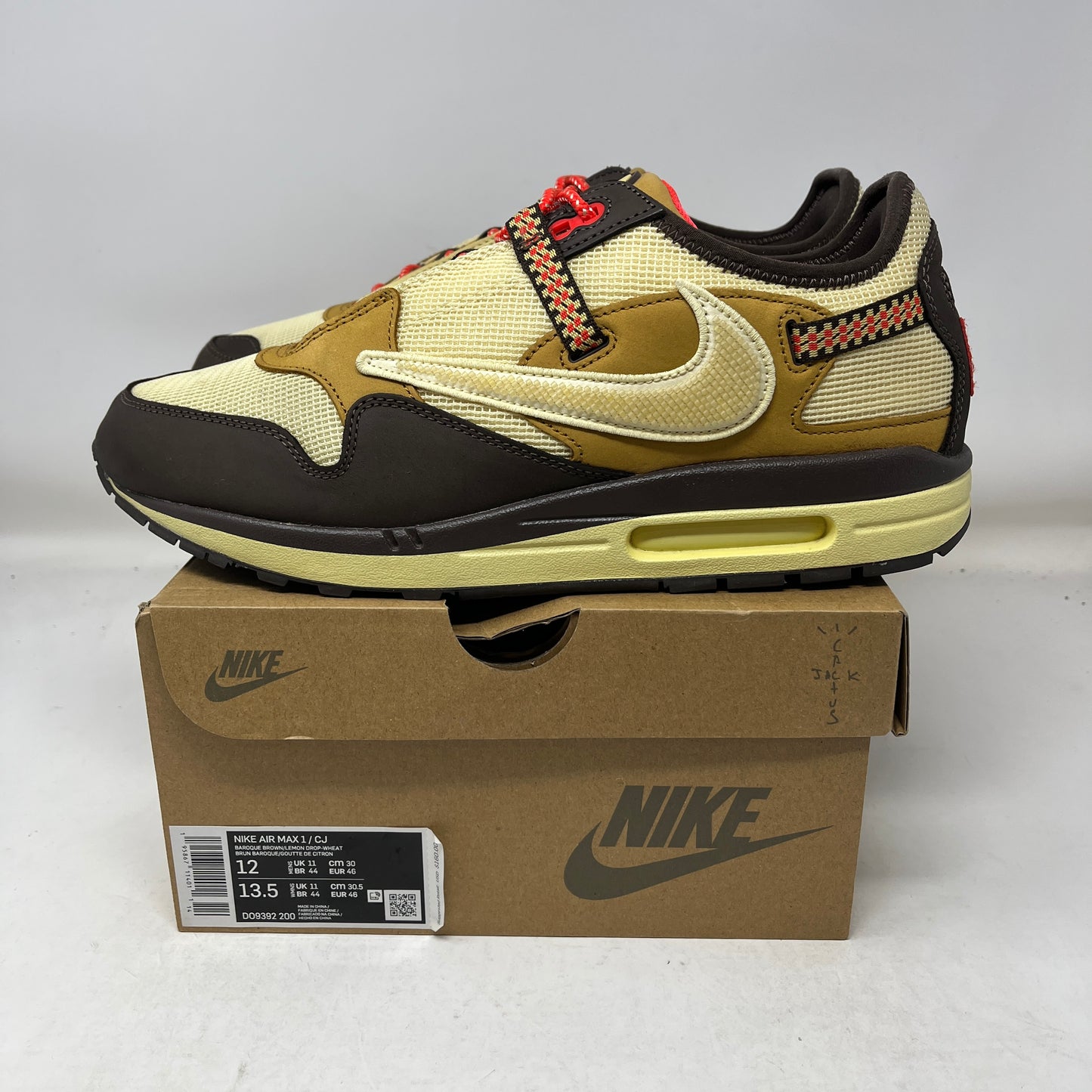 Nike Air Max 1 Travis Scott Cactus Jack Baroque Brown Used