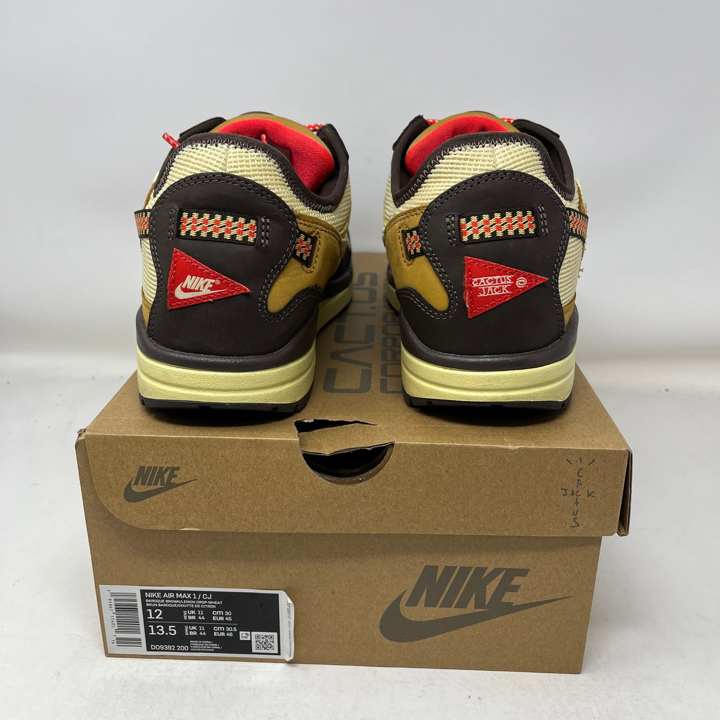 Nike Air Max 1 Travis Scott Cactus Jack Baroque Brown Used