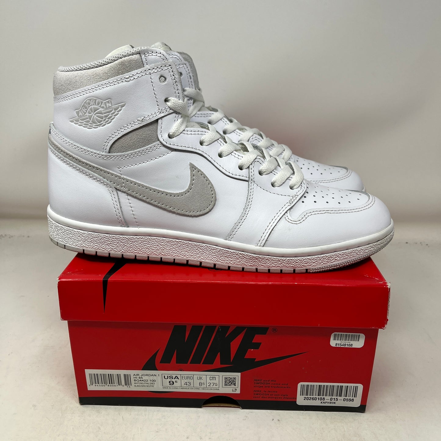 Jordan 1 Retro High '85 Neutral Grey Used