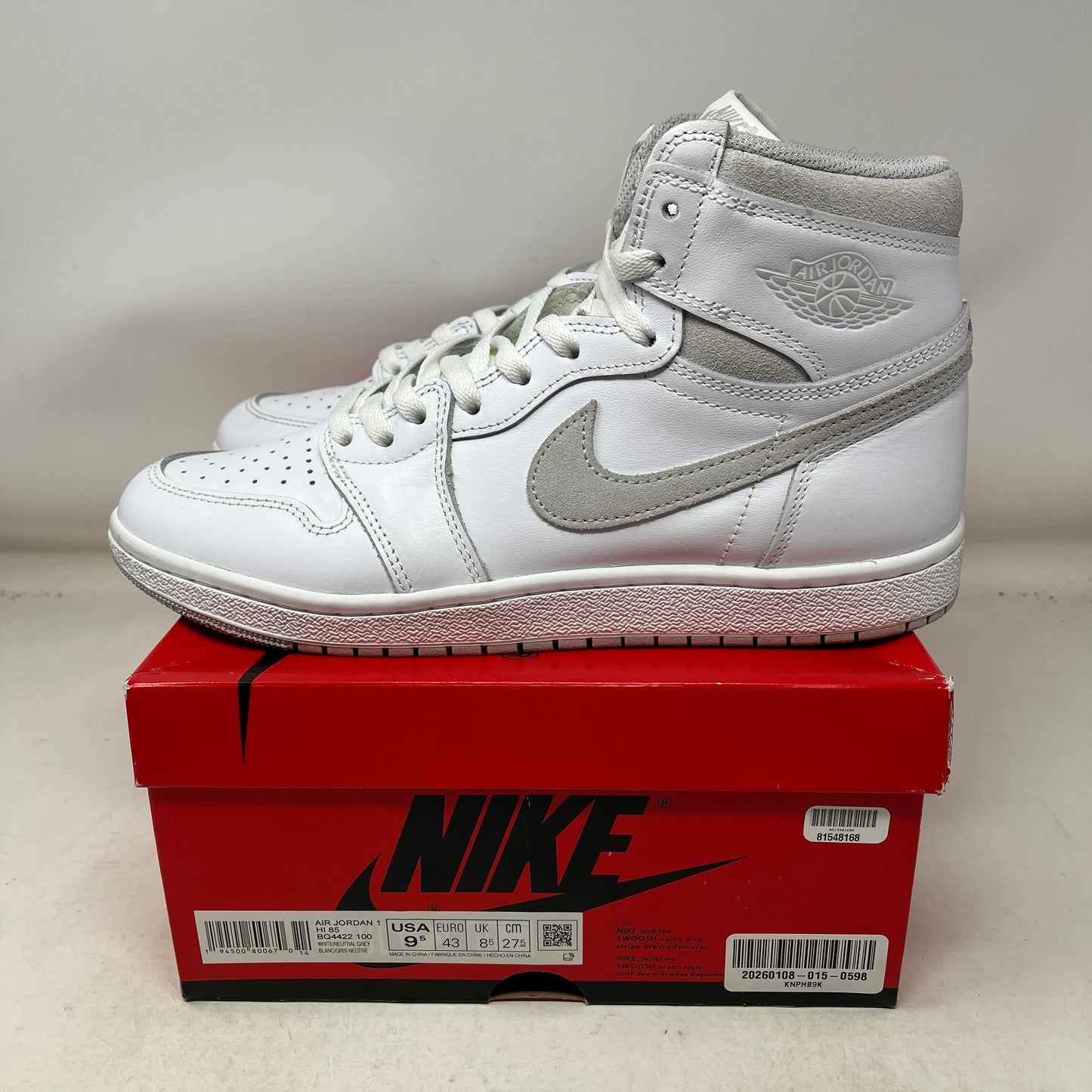 Jordan 1 Retro High '85 Neutral Grey Used