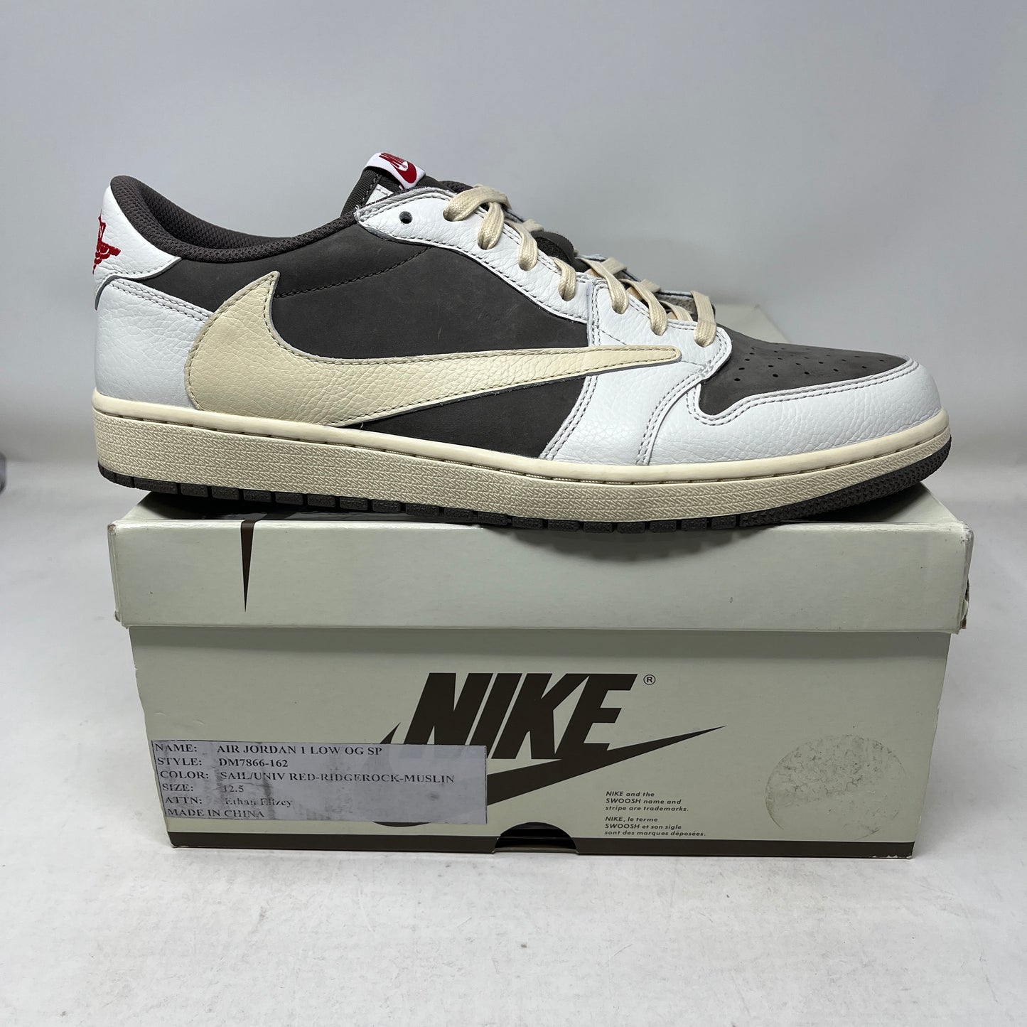 Jordan 1 Retro Low OG SP Travis Scott Reverse Mocha Sample