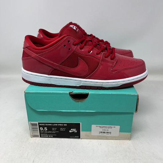 Nike SB Dunk Low Red Patent Leather Used