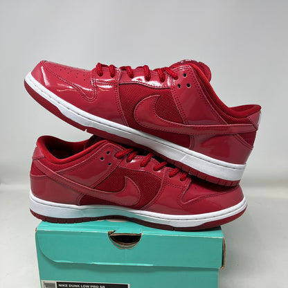 Nike SB Dunk Low Red Patent Leather Used