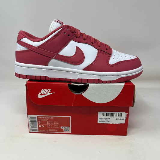 Nike Dunk Low Archeo Pink women's sneaker on red Nike shoebox