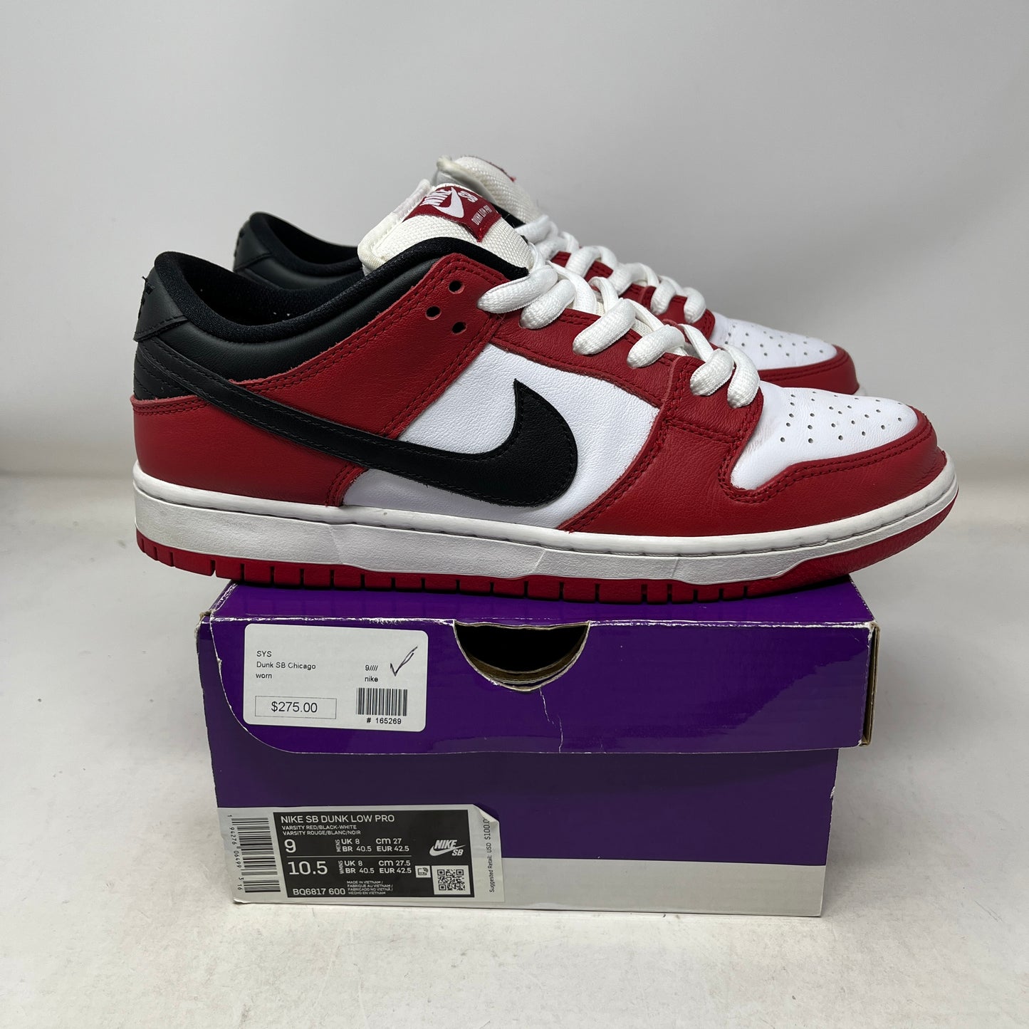 Nike SB Dunk Low Pro J-Pack Chicago Used