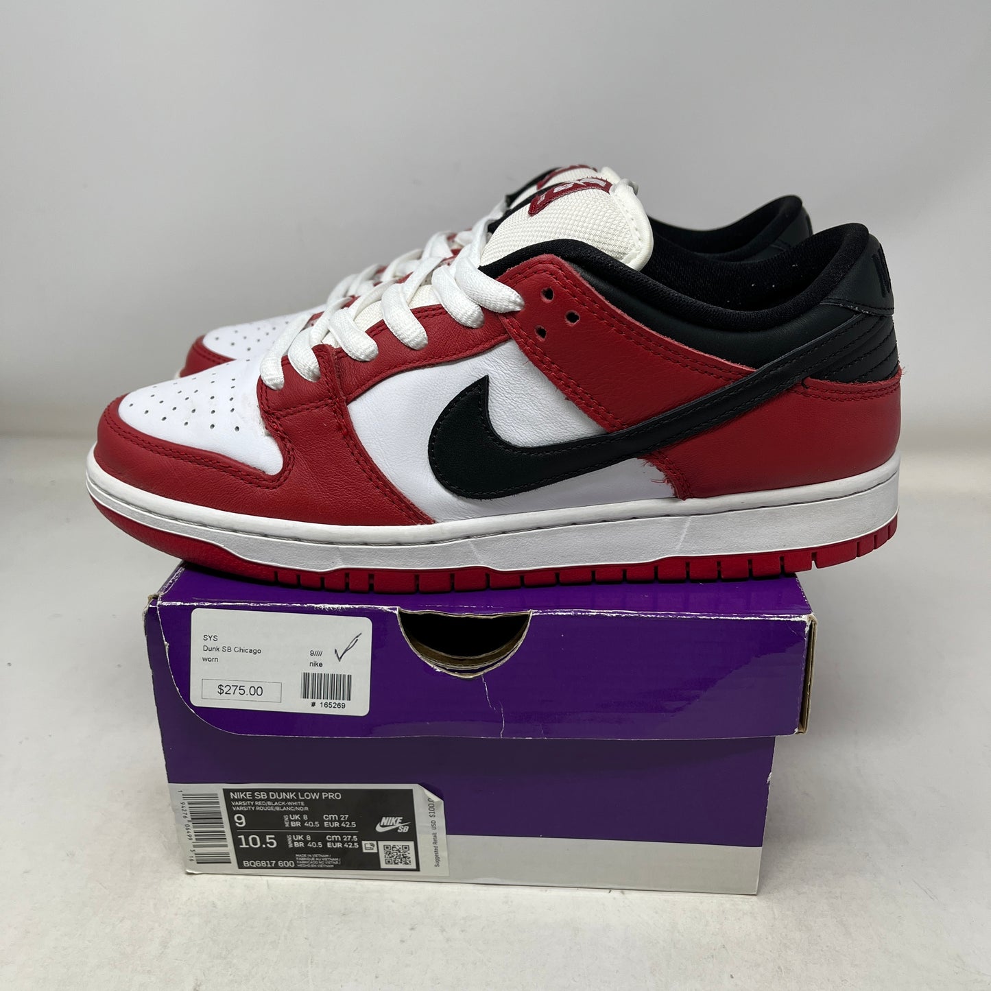Nike SB Dunk Low Pro J-Pack Chicago Used