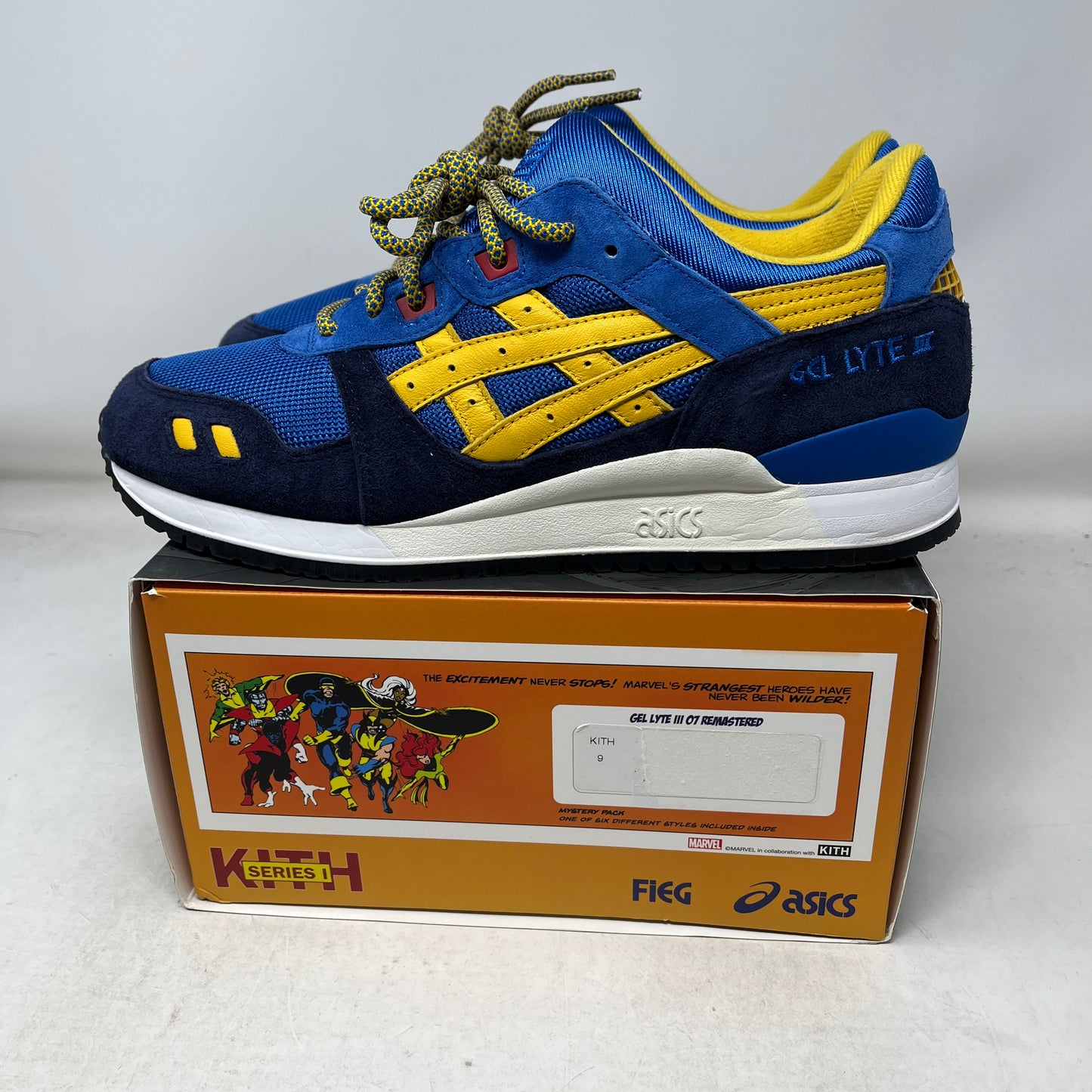 ASICS Gel-Lyte III '07 Remastered Kith Marvel X-Men Cyclops Opened Box Used