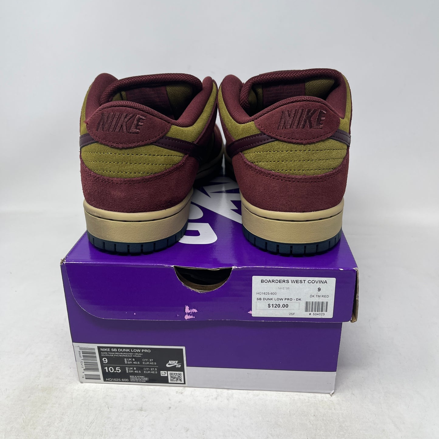 Nike SB Dunk Low Dark Team Red Olive Flak Used