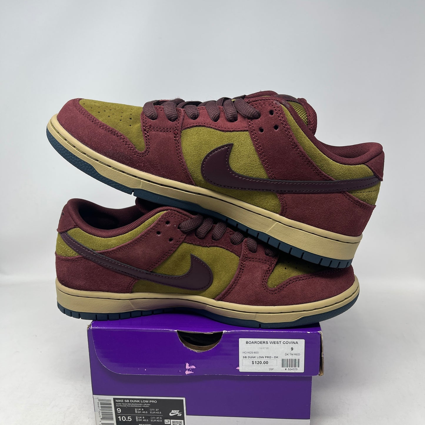 Nike SB Dunk Low Dark Team Red Olive Flak Used