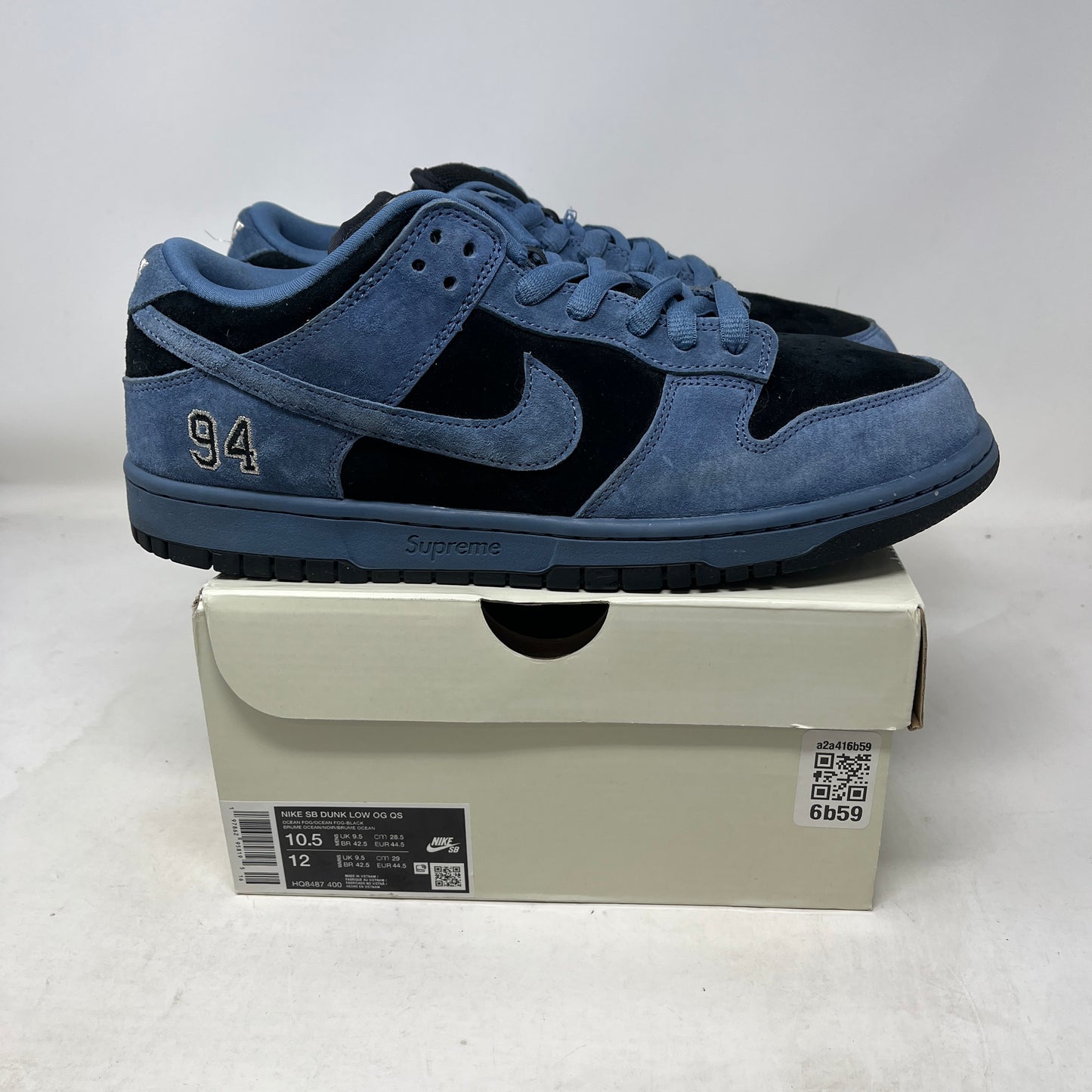 Nike SB Dunk Low Supreme 94 Ocean Fog Used