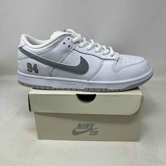 Nike SB Dunk Low Supreme 94 White Metallic Silver