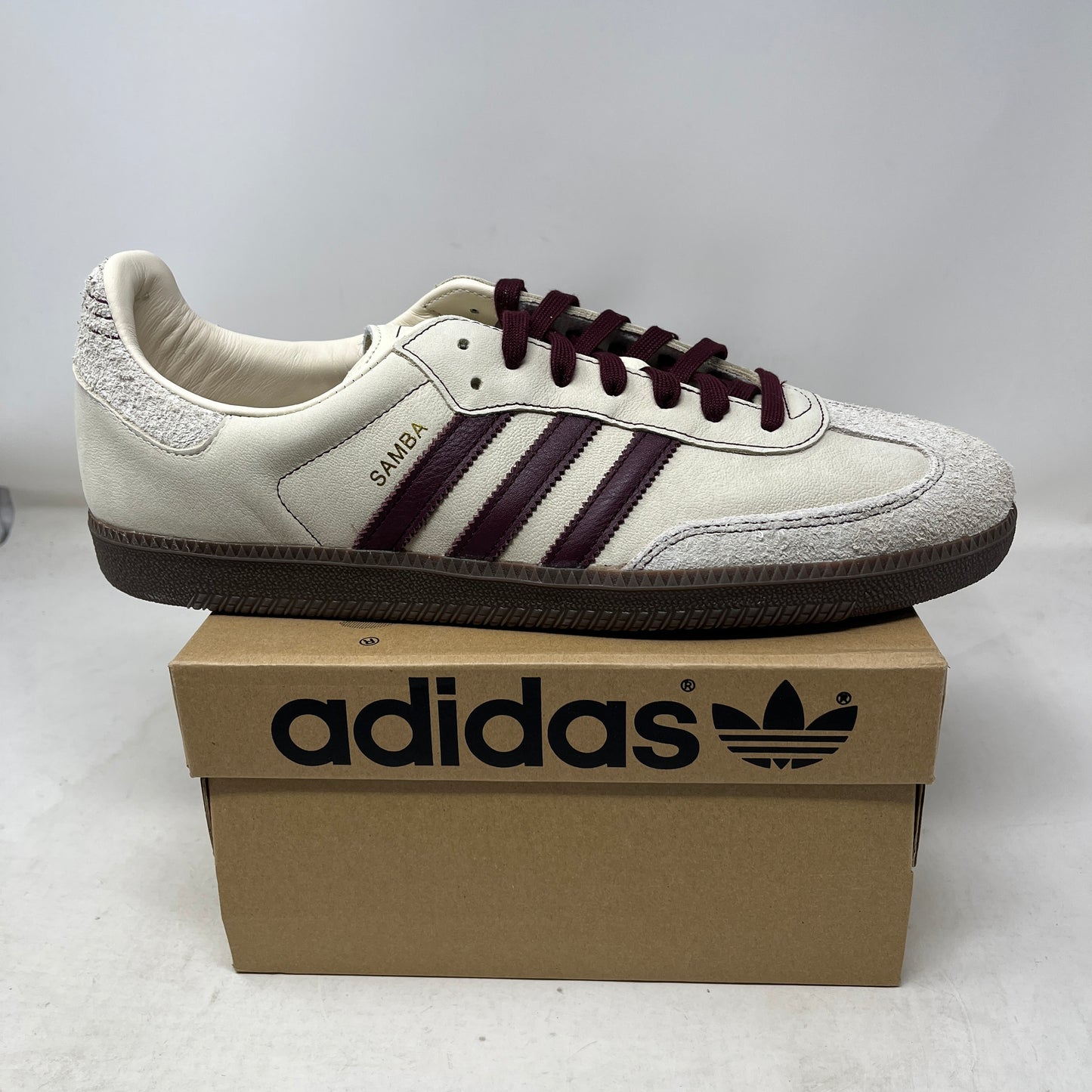 adidas Samba OG Wonder White Maroon (Women's)