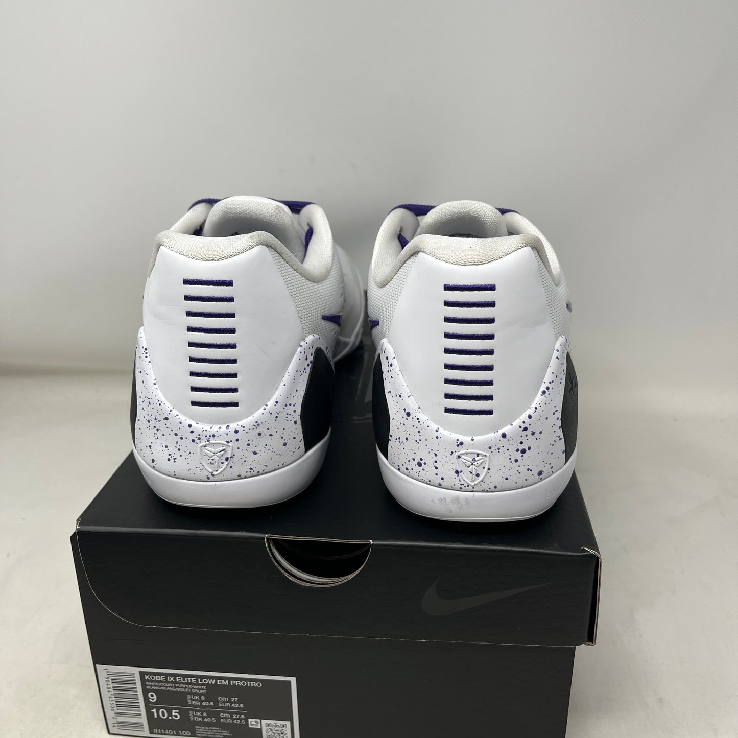 Nike Kobe 9 Elite Low EM Protro White Court Purple Used