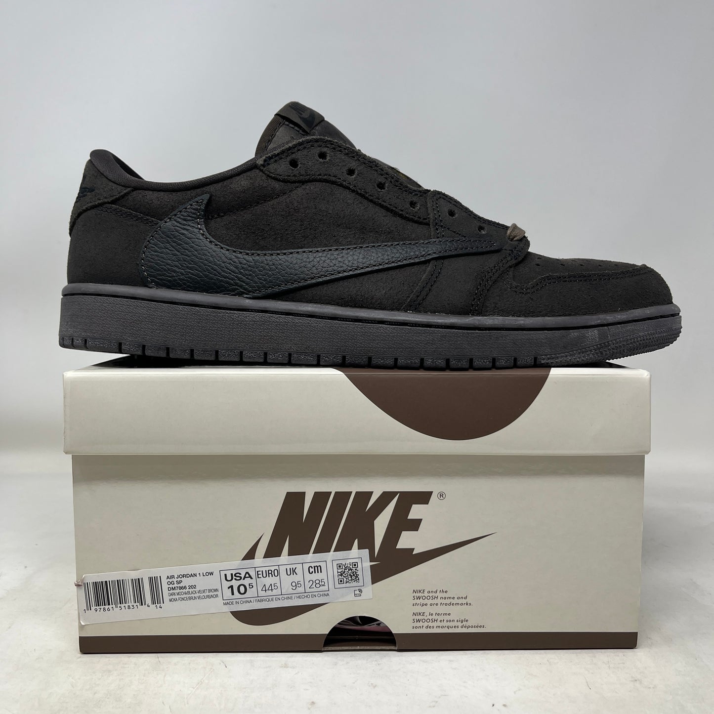 Jordan 1 Retro Low OG SP Travis Scott Velvet Brown (Tried On)