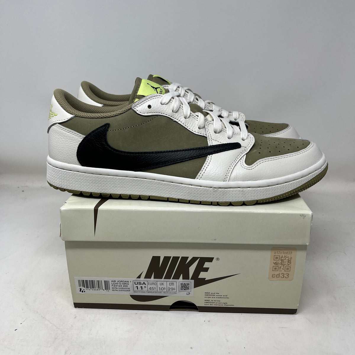 Jordan 1 Retro Low Golf Travis Scott Neutral Olive Used