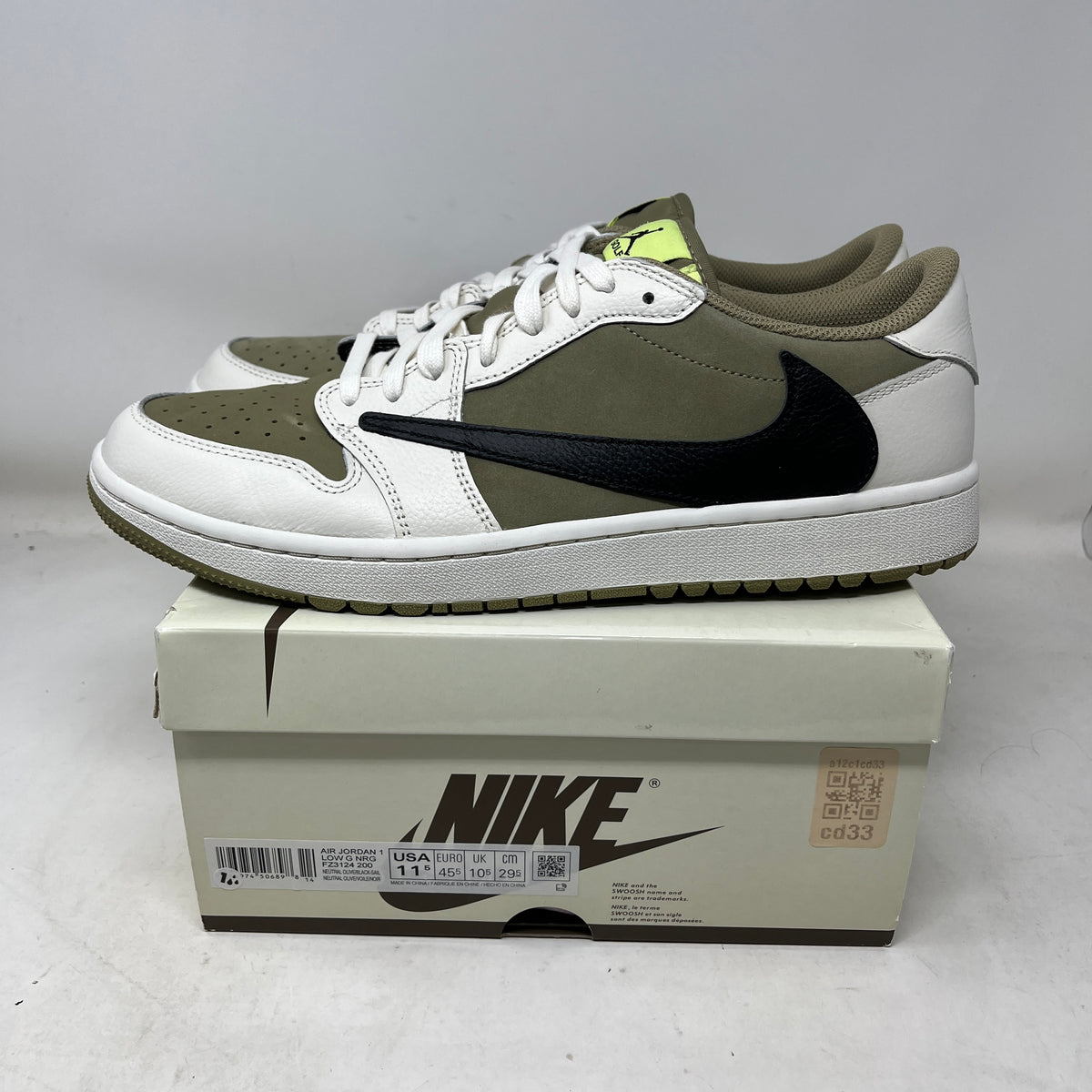Jordan 1 Retro Low Golf Travis Scott Neutral Olive Used