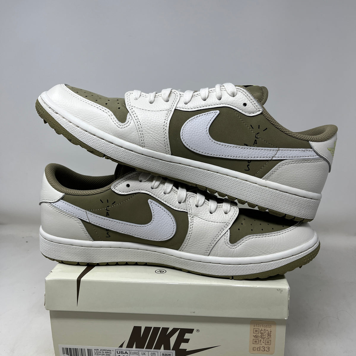 Jordan 1 Retro Low Golf Travis Scott Neutral Olive Used